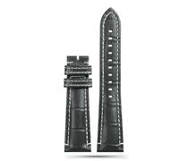 WHARGTSL Fit For Armani Watch AR1862 Watchband Men's Genuine Leather Cowhide Strap 22x18mm Blue1892 1947 1861 1979 Crocodile Texture Bracelet(Gray white line NB)