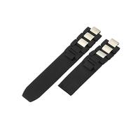 WHARGTSL Fit For Cartier 21st Century Watch Band W10125U2 Special Convex Interface Silicone Strap Watch Accessories Black White 10x20mm(Black-No Buckle)
