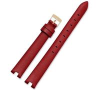 WHARGTSL Fit For Gucci Ya141501 Ya141401 Series Women's Notch Watch Band Leather Watch Strap 14mm(Red-Golden-K12)