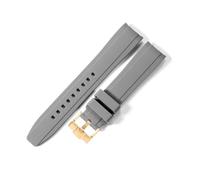 WHARGTSL Fit For Longines Conquest L3 Sports Diving Adventure Silicone Accessories L3.781.4 L3.742.4 Arc Interface 20 22mm Watchbands(Gray-Golden-K14,22mm)