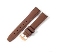 WHARGTSL Fit For Longines Conquest L3 Sports Diving Adventure Silicone Accessories L3.781.4 L3.742.4 Arc Interface 20 22mm Watchbands(Brown-Rose-K14,22mm)