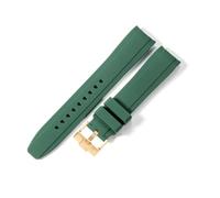 WHARGTSL Fit For Longines Conquest L3 Sports Diving Adventure Silicone Accessories L3.781.4 L3.742.4 Arc Interface 20 22mm Watchbands(Darkgreen-Golden-K14,20mm)