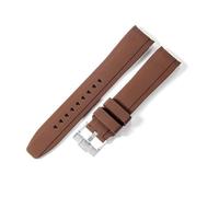 WHARGTSL Fit For Longines Conquest L3 Sports Diving Adventure Silicone Accessories L3.781.4 L3.742.4 Arc Interface 20 22mm Watchbands(Brown-Steel-K14,20mm)