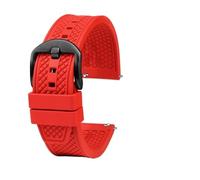 WHARGTSL Fluororubber Watch Strap 21mm 20mm 22mm Fit For Seiko SRP777J1 Watch Band Diving Waterproof Bracelet Black Color(Red sk,22mm)
