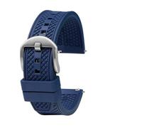 WHARGTSL Fluororubber Watch Strap 21mm 20mm 22mm Fit For Seiko SRP777J1 Watch Band Diving Waterproof Bracelet Black Color(Blue sk,22mm)