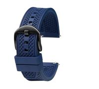 WHARGTSL Fluororubber Watch Strap 21mm 20mm 22mm Fit For Seiko SRP777J1 Watch Band Diving Waterproof Bracelet Black Color(Blue bk,21mm)