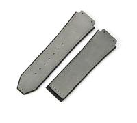 WHARGTSL Frosting Genuine Leather Rose Gold Steel Buckle Watch Strap Fit For HUBLOT Men Women Waterproof Silicone Underskin 19mm Wrist(Gray-No Buckle)