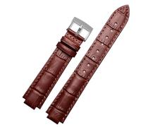 WHARGTSL Genuine Leather Watch Band Fit For Louis Vuitton Tambour Series Q1121 Q114k Soft Comfortable Raised Mouth Watch Strap18 21mm(Brown-Steel-K1,18x10mm)