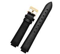 WHARGTSL Genuine Leather Watch Strap Fit For Citizen Ga1053 Ga1050 Em0550 Em0553Soft Comfortable Sweat-Proof White Raised Mouth Watchband16mm(Black(TU)-Gold)