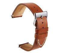 WHARGTSL Leather Strap Vintage Cowhide Watchband 16 18 20 22 24mm Soft And Ultra-thin Strap Quick Release Spring Bar Watch Accessories(Light brown,22mm)