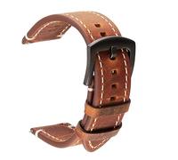 WHARGTSL Leather Watchbands Bracelet Black Blue Gray Brown Cowhide Watch Strap Women Men 18mm 20mm 22mm 24mm Wrist Band(Dark brown,18mm)