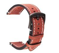 WHARGTSL Leather Watchbands Bracelet Black Blue Gray Brown Cowhide Watch Strap Women Men 18mm 20mm 22mm 24mm Wrist Band(Red brown,24mm)