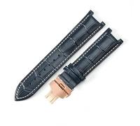 WHARGTSL Men's Skin Friendly Watch Accessories Fit For GC Gucci Gc1333 GC1335 Concave Interface Cowhide Leather Waterproof Watchbands 20 22mm(Blue white-Rose-B1,22x13mm)