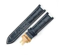 WHARGTSL Men's Skin Friendly Watch Accessories Fit For GC Gucci Gc1333 GC1335 Concave Interface Cowhide Leather Waterproof Watchbands 20 22mm(Blue white-Golden-B1,22x13mm)