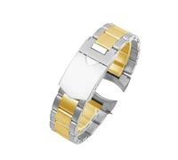 WHARGTSL Rivet Style Solid Precision Steel Curved Metal Band Fit For TUDOR Black Small Red Flower Chain Watch 22MM Foldable Bracelet(Mediumgold)