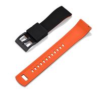WHARGTSL Silicone Watch Band Quick Release Rubber Watch Strap 20mm Watch Accessories Replacement Rubber Watch Band(Black Orange 2)