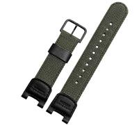 WHARGTSL Silicone Watch Strap Fit For Casio 3157 SGW-100-1V 3166 SGW-200 Sports Waterproof Sweat-Proof Nylon Watch Band Accessories 24mm(Army Green-Black-K7)