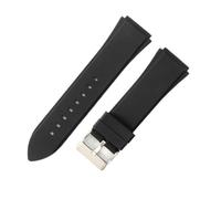 WHARGTSL Silicone Watch Strap Fit For Guess W0040g3 W0040g5 W0247g3 Durable Waterproof 25x22mm Replace Special Convex Interface Rubber Watch(Black-Steel)