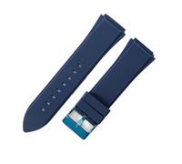 WHARGTSL Silicone Watch Strap Fit For Guess W0040g3 W0040g5 W0247g3 Durable Waterproof 25x22mm Replace Special Convex Interface Rubber Watch(Blue-Blue)