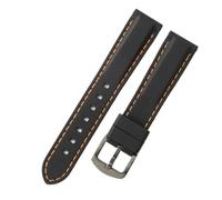 WHARGTSL Silicone Watch Strap Fit For IWC Rudder Fit For Omega Mido Waterproof Rubber Soft Comfortable Men Watchband Accessories 20mm 22mm 24mm(BlackOrange-Black-K2,24mm)