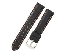 WHARGTSL Silicone Watch Strap Fit For IWC Rudder Fit For Omega Mido Waterproof Rubber Soft Comfortable Men Watchband Accessories 20mm 22mm 24mm(BlackOrange-Steel-K2,20mm)