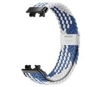 WHARGTSL Sports Nylon Strap Fit For Huawei Band 9 Replacement Belt Accessories Fit For Huawei Band 8 Weaving Wristband(Blue white)