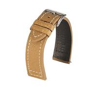 WHARGTSL Vintage Frosted Leather Strap Universal 20mm 22mm Waterproof Cowhide Bracelet Smart Watch Strap Accessories(Yellow brown,20mm)