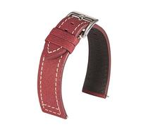 WHARGTSL Vintage Frosted Leather Strap Universal 20mm 22mm Waterproof Cowhide Bracelet Smart Watch Strap Accessories(Red,20mm)
