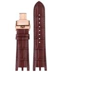 WHARGTSL Watch Band Fit For Versace V-RACECHRONO Series GMT Double Concave Convex Interface Calfskin Watch Strap Watch Accessories 24mm Strap(Brown rk)