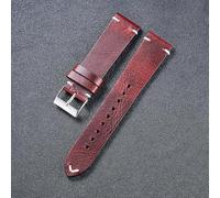 WHARGTSL Watch Strap 18mm 20mm 22mm Thin Soft Retro Waterproof Smart Watch Band Female Male Accessories Bracelet(Wine Red,22mm)