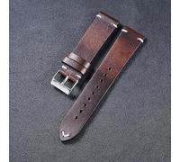 WHARGTSL Watch Strap 18mm 20mm 22mm Thin Soft Retro Waterproof Smart Watch Band Female Male Accessories Bracelet(Dark brown,18mm)
