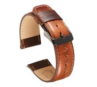 WHARGTSL Watch Straps For Men 20 22mm Genuine Leather Watchband Soft Material Watch Band Fit For Samsung Fit For Huawei Watch(Brown black buckle,22mm)