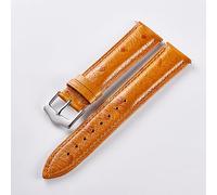 WHARGTSL Watchband Fit For Samsung Galaxy Watch Double-sided Leather Strap Waterproof Calfskin Soft 22mm Watch Band(Orange,20mm)