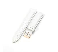 WHARGTSL Women's Comfortable Soft Watchband Fit For Casio Fit For Longines Universal Leather Watch Strap(White-Rose-K1)