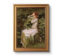 WHASAYART Vintage Gold Framed Ophelia Painting Canvas Wall Art, Classic World Famous Ophelia Artwork by John Everett William, Victorian Dark Academia Print Decor for Living Room Bedroom 12x16 inch