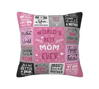 Whasnrt Mom Gifts from Daughter, to My Mom Throw Pillow Cover Gift, Mom Birthday Gifts Pillowcase 18"x18", Mother Gift from Son, Best Mom Ever Gift