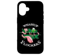 Whassup Flockers | Lucky Irish Flamingo St Paddys Day Case for iPhone 16