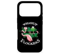 Whassup Flockers | Lucky Irish Flamingo St Paddys Day Case for iPhone 17 Pro