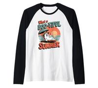 What A Boo-Tiful Summer Halloween Themed Summerween Raglan Baseball Tee