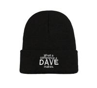 What a Difference a Dave Makes Embroidered Beanie Hat Gift for Men Fathers Day Beanie Hat Black Mens Accessories Winter Hat Funny Gift for Husband for Boyfriend for Him