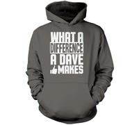 What a Difference a Dave Makes Unisex Hoodie - Grey Large