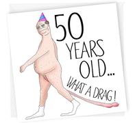 What a Drag Funny 50th Birthday Card, Rude 50th Birthday Card for Him, Funny Greeting Cards, Cards for boyfriend, Husband, For Dad
