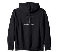 What A Friend We Have In Jesus Cross - Minimalist Christian Zip Hoodie