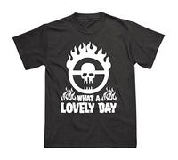 What A Lovely Day Inspired by Mad Max Fury Road Direct to Garment Printed Cotton T-Shirt Medium Black