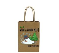 What A Melt Xmas Festive Funny/Rude/Novelty Strong Brown Paper Printed Gift Bag, Humourous Gift Wrap/Bags
