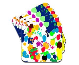 What A Mess Paint Splash Drop & Drips Set Of 4 Coasters