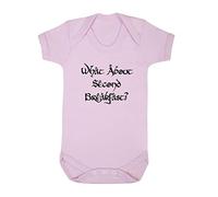 What about second breakfast greedy hobbit quote baby grow vest, 3-6 months, Pastel Pink