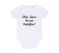 What about second breakfast greedy hobbit quote baby grow vest, 3-6 months, White