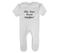 What about second breakfast greedy hobbit quote baby rompersuit with feet, 0-3 months, White