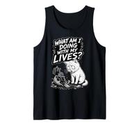 What Am I Doing with My Lives - Funny Cat Tank Top